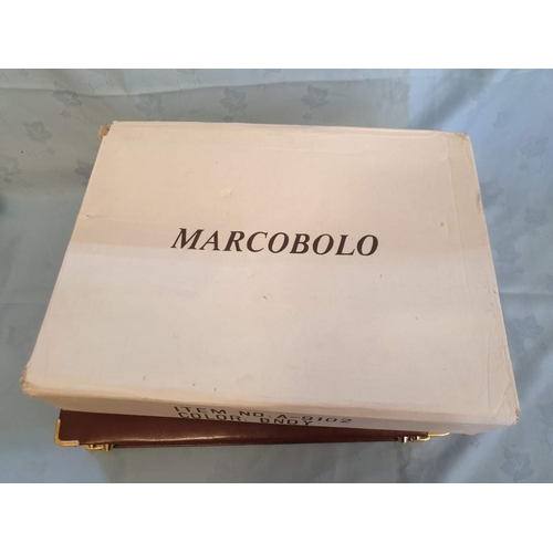 368 - 'Marcobolo' Brown Leather Suitcase (Model: A-9102), Unused