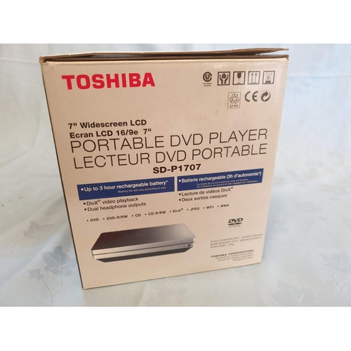 369 - Toshiba Portable DVD Player with 7'' Widescreen LCD (Model: SD-P1707), in Box