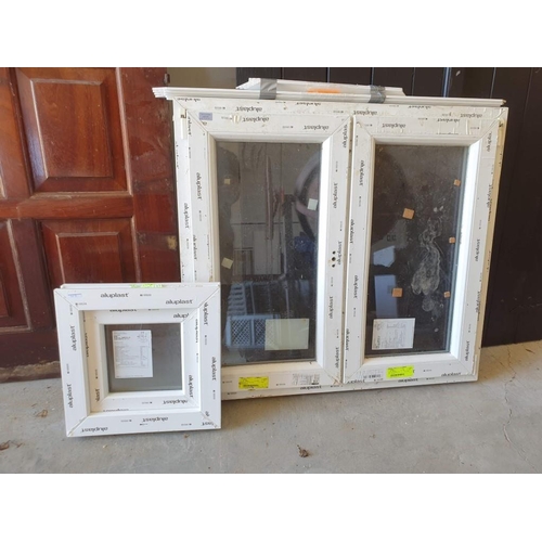 377 - 2 x Unused UPVC Windows with Trim and Handles (2)