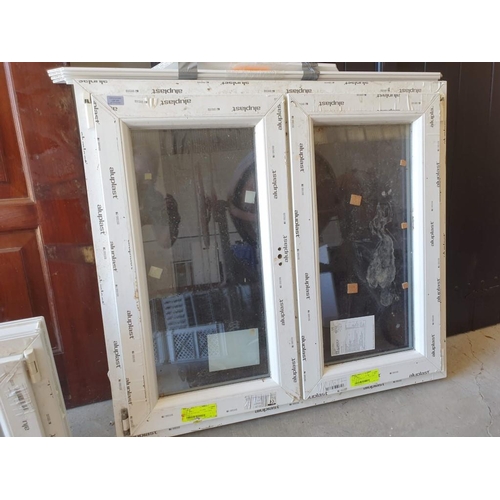 377 - 2 x Unused UPVC Windows with Trim and Handles (2)