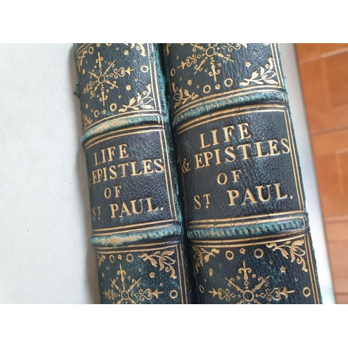 99 - 2 x Antique Books; The Life and Epistles of St. Paul', Volume I and II (1864), by Rev. W.J. Conybear... 