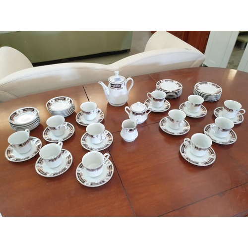 235 - Large 'Yamasen' Fine China (Japan) 12-Place Tea Set; Tea Pot, Milk Jug, Sugar Bowl, 12 x Trios (Cup,... 