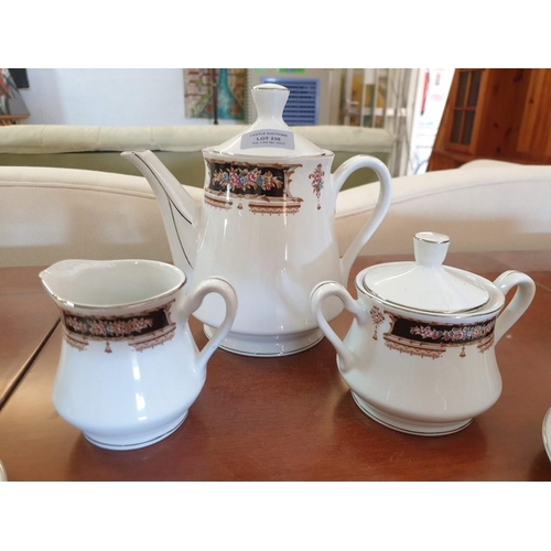 235 - Large 'Yamasen' Fine China (Japan) 12-Place Tea Set; Tea Pot, Milk Jug, Sugar Bowl, 12 x Trios (Cup,... 