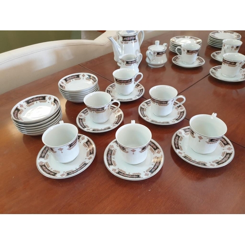 235 - Large 'Yamasen' Fine China (Japan) 12-Place Tea Set; Tea Pot, Milk Jug, Sugar Bowl, 12 x Trios (Cup,... 