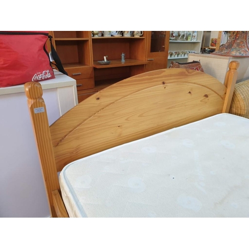 237 - Pine Double Bed with Mattress (Approx. 135 x 190cm)