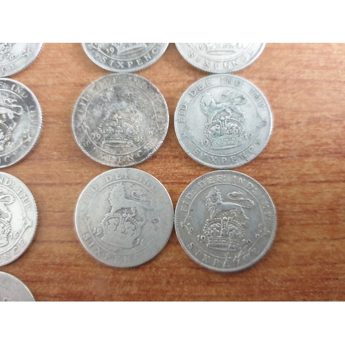 199 - Collection of Antique Sterling Silver (.925) British Sixpence Coins; 28 x Pieces * Pre-1920 *, See M... 