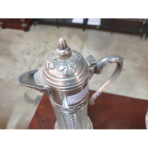 217 - Italian Claret Jug with White Metal Top / Handle / Spout Together with 3 x Pairs of Royal Doulton Cr... 