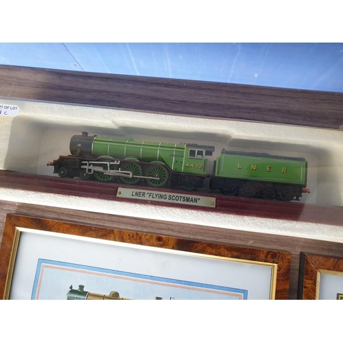 41C - Model of the Flying Scotsman Train, 2 x Framed Train Prints, 2 x Tram Models and Collection of Model... 