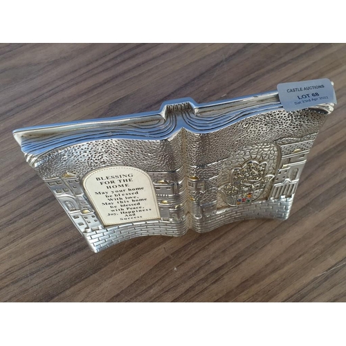 68 - 'Amy' Silver Clad 'Blessing For The Home' Book Shape Ornament from Jerusalem, Approx. 22 x 14cm, '92... 