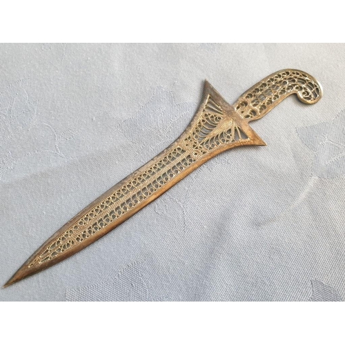 72A - Decorative White Metal Filigree Letter Opener, (Approx. 17cm, 18g)