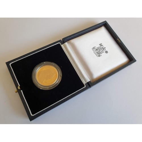 100A - Cyprus 1977 £50 Makarios Gold Proof Coin in Capsule and Presentation Case; 22ct Gold, 15.98g, Ø: 28.... 