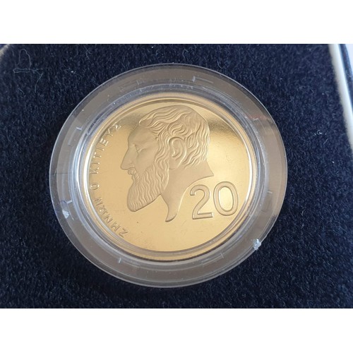 100D - Cyprus 1989 20 Cent Proof Coin (Type 1 Coat of Arms) in Capsule and Presentation Case, Approx. 27mm ... 