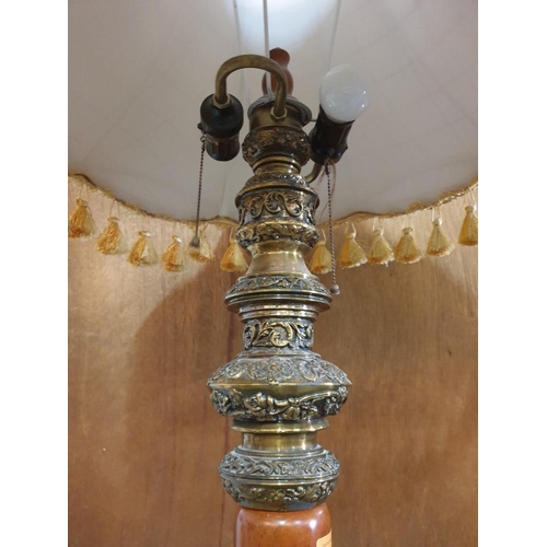 103 - Large Impressive Classical Style Floor Standing / Standard Lamp with Turned Wood Upstand, Decorative... 