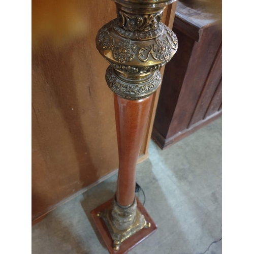 103 - Large Impressive Classical Style Floor Standing / Standard Lamp with Turned Wood Upstand, Decorative... 