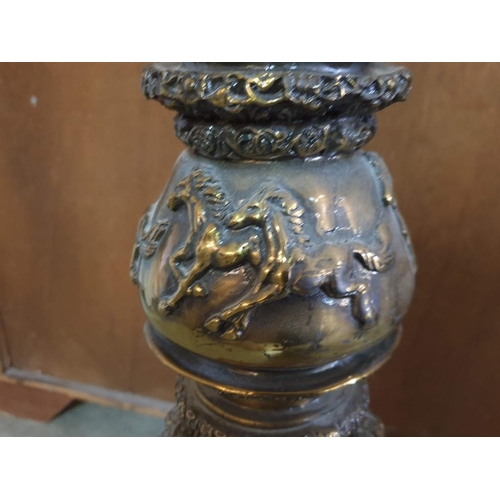 103 - Large Impressive Classical Style Floor Standing / Standard Lamp with Turned Wood Upstand, Decorative... 