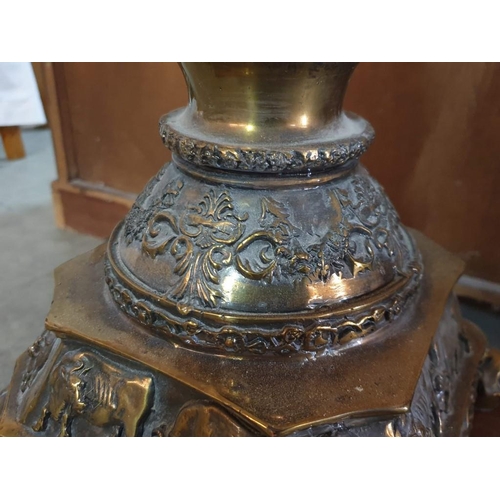 103 - Large Impressive Classical Style Floor Standing / Standard Lamp with Turned Wood Upstand, Decorative... 
