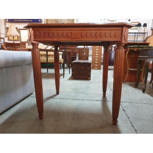 108 - Classical Style Square Games Table with Inlaid Cards Designs and Inset Storage in the Top (Nb. Centr... 