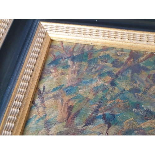 115 - Framed Oil on Board of Tree Lined Path, Signed Lower Right Corner 