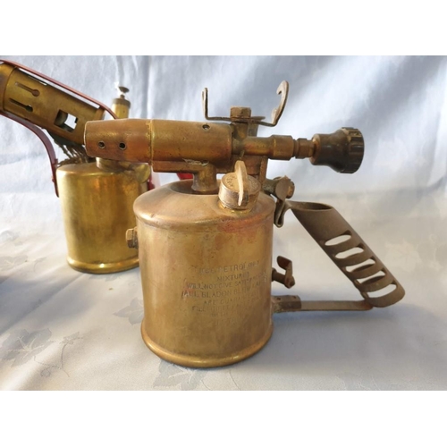 47 - 3 x Vintage Copper Blow Torches; British Monitor No 26 and 2 x Bladon, Birmingham, (3)