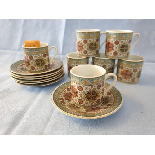 88 - 6 x Coffee Cups & Saucers