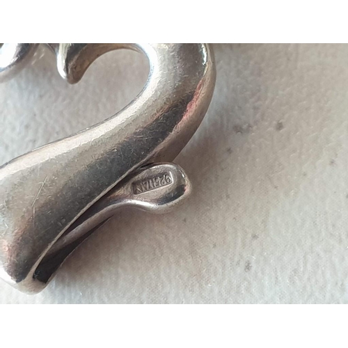 89 - Silver (.925) Link Bracelet with Heart Shaped Clasp, Made in Italy, (Approx. 32g), Together with Sil... 