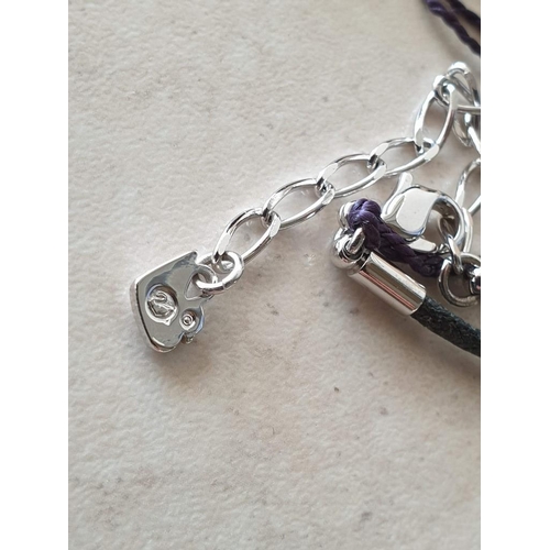 92 - Swarovski Rhodium and Crystal Mickey Mouse Pendant Necklace (Model: 872497) on Rope Chain, in Box wi... 