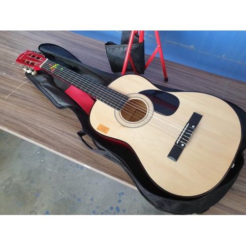 94 - 'Ready Ace' Acoustic Guitar (Model: AG-36N, Overall: 82cm) in Soft Carry Case, Together with Red Met... 