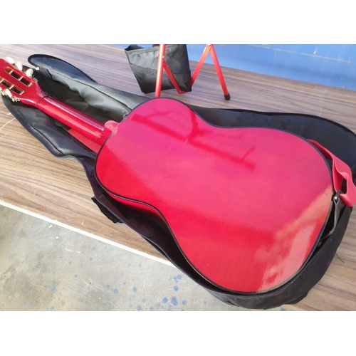 94 - 'Ready Ace' Acoustic Guitar (Model: AG-36N, Overall: 82cm) in Soft Carry Case, Together with Red Met... 