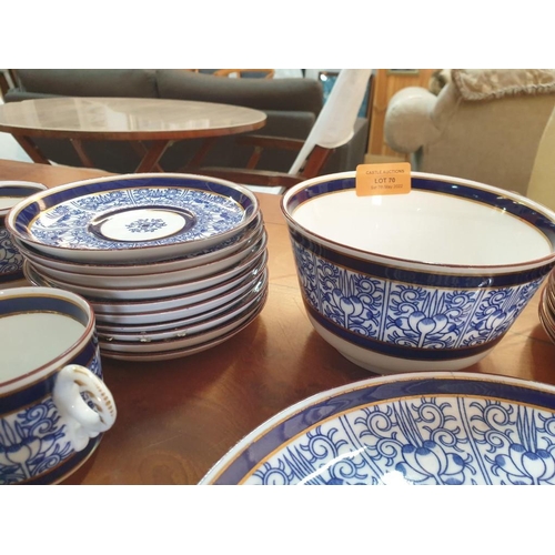 70 - Large Collection of Antique Royal Worcester 'Royal Lilly' Table Ware (Circa 1880), in Blue & White C... 