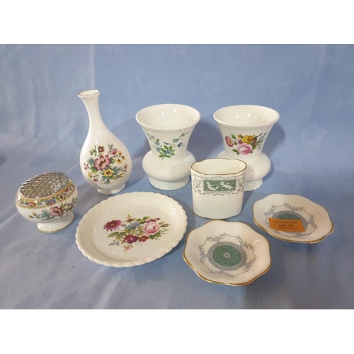 137 - Collection of Coalport Porcelain Items, Assorted Patterns; Vases, Dishes and Flower Posey (8)