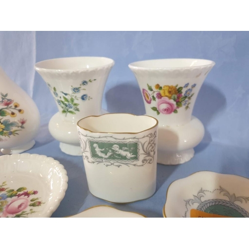 137 - Collection of Coalport Porcelain Items, Assorted Patterns; Vases, Dishes and Flower Posey (8)