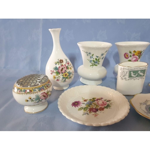 137 - Collection of Coalport Porcelain Items, Assorted Patterns; Vases, Dishes and Flower Posey (8)