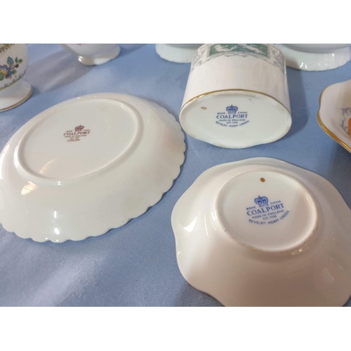 137 - Collection of Coalport Porcelain Items, Assorted Patterns; Vases, Dishes and Flower Posey (8)