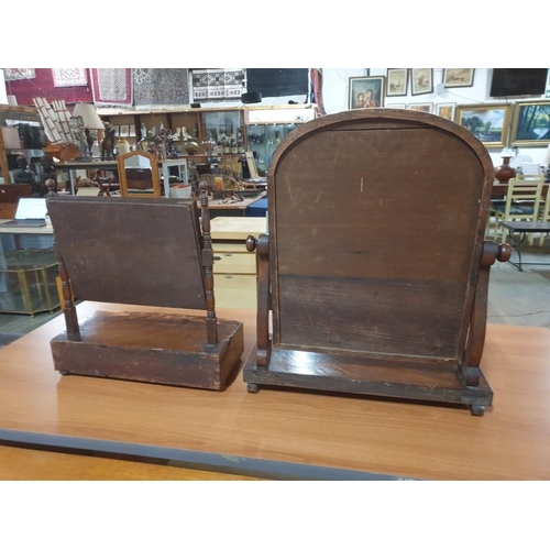 7 - 2 x Victorian Dressing Table Swing Mirrors, One with 2 x Drawers (Nb. A/F: Require Some Restoration)... 