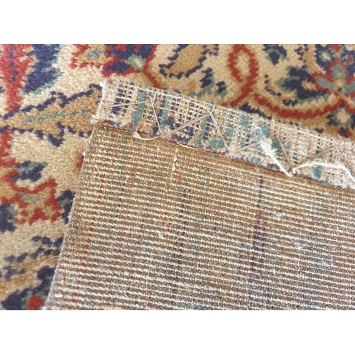 102B - Carpet by Blackwood Morton & Sons, Kilmarnock Scotland, with Beige Colour, Large Medallion in Blues ... 