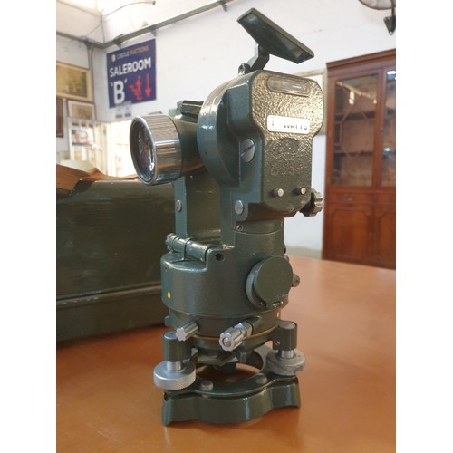 135 - Vintage Watts Microptic Theodolite in Heavy Duty Metal Fitted Carry Case