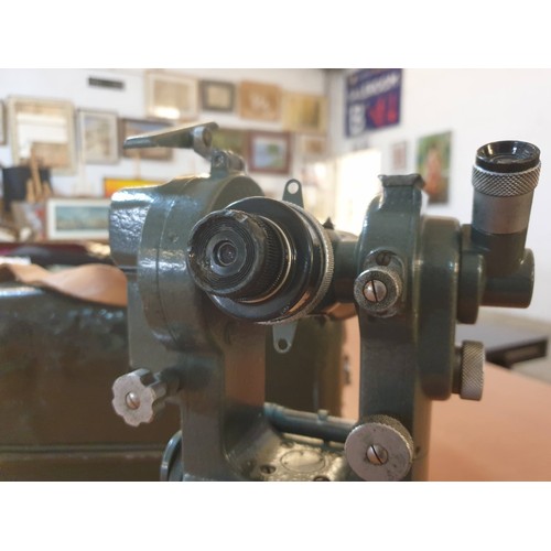 135 - Vintage Watts Microptic Theodolite in Heavy Duty Metal Fitted Carry Case