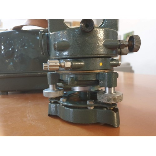 135 - Vintage Watts Microptic Theodolite in Heavy Duty Metal Fitted Carry Case