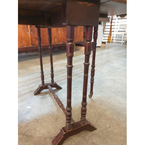 103 - Antique Sutherland / Small Drop-Leaf Table with Turned Legs, (Approx. 61 x 72 x 60cm Opened)
