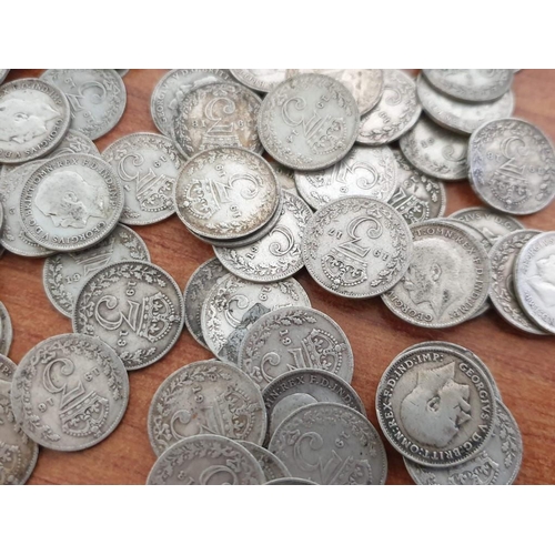 181 - Collection of Antique Silver (.925) British Threepence Coins, Pre-1920, (Total Weight Approx. 350g),... 