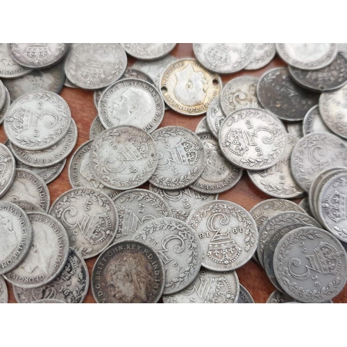 181 - Collection of Antique Silver (.925) British Threepence Coins, Pre-1920, (Total Weight Approx. 350g),... 