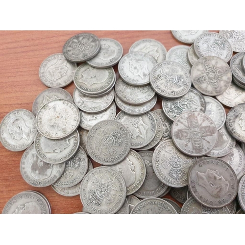 186 - Collection of Silver (.500) British Two Shillings Coins (1920-1946), (Total Weight Approx. 2.8kg)