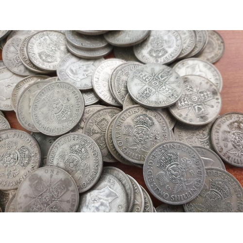 186 - Collection of Silver (.500) British Two Shillings Coins (1920-1946), (Total Weight Approx. 2.8kg)