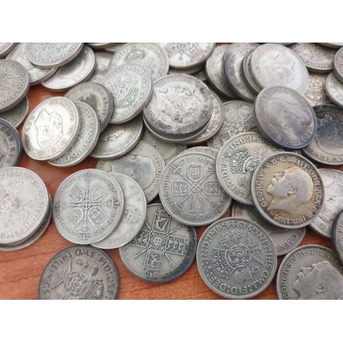 186 - Collection of Silver (.500) British Two Shillings Coins (1920-1946), (Total Weight Approx. 2.8kg)