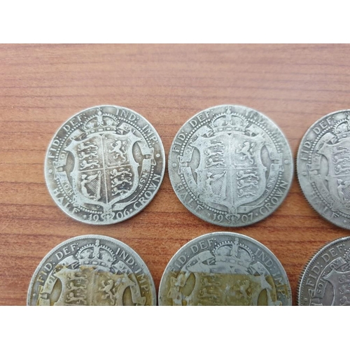 190 - Collection of Antique Silver (.925) British Half Crown Coins, Approx. 14 Pieces, Consecutive Date Ru... 