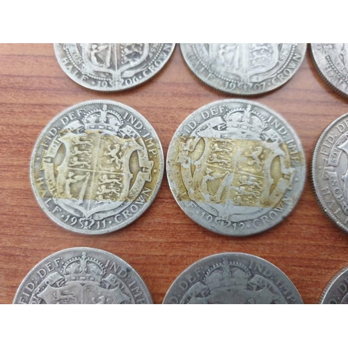 190 - Collection of Antique Silver (.925) British Half Crown Coins, Approx. 14 Pieces, Consecutive Date Ru... 