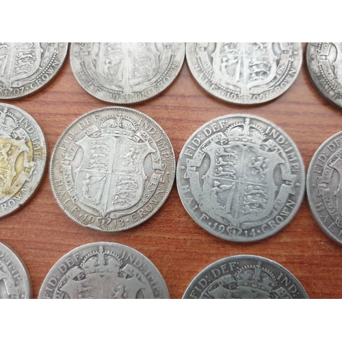 190 - Collection of Antique Silver (.925) British Half Crown Coins, Approx. 14 Pieces, Consecutive Date Ru... 