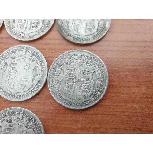190 - Collection of Antique Silver (.925) British Half Crown Coins, Approx. 14 Pieces, Consecutive Date Ru... 