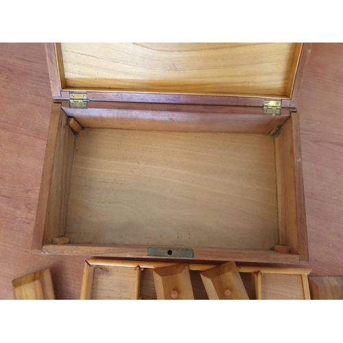 320 - Decorative Inlaid Writing Box with Internal Removable Tray with Lidded Compartments (a/f), (Approx. ... 