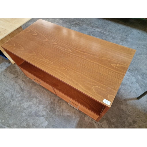 338 - Cherry Wood Colour TV Unit with 2-Drawers, (Approx. 100 x 50 x 53cm)